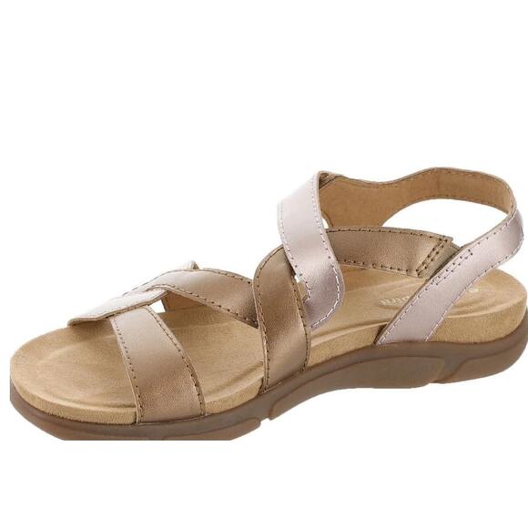 NEW Easy Spirit Minny Round Toe Casual Flat Sandals Rose Gold Multi Leather 9M - Picture 5 of 6